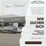Du bist fit im Umgang mit KFZ-Teilen, hast Spaß am Organisieren und suchst einen Vollzeitjob? Dann komm zu E&S Motors!